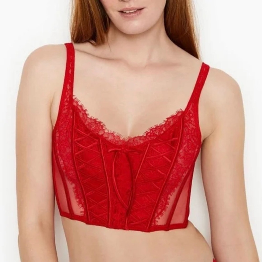 Victoria's Secret Dream Angels Unlined Lace-Up Corset Top